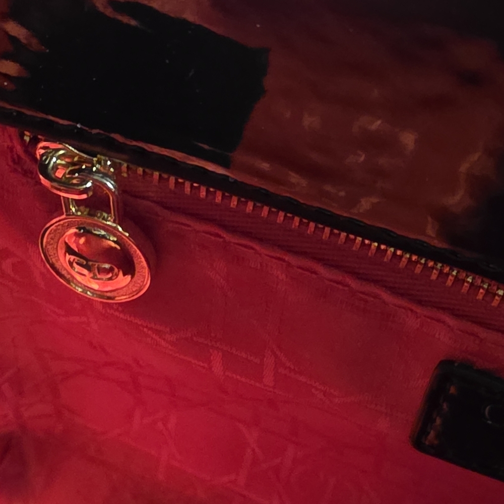 Dior Black and Gold Patent Leather Clutch - Picture 8 of 14
